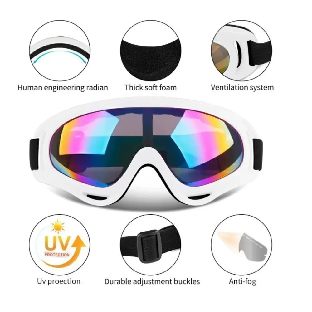 White Ski Goggles Unisex 2 pairs